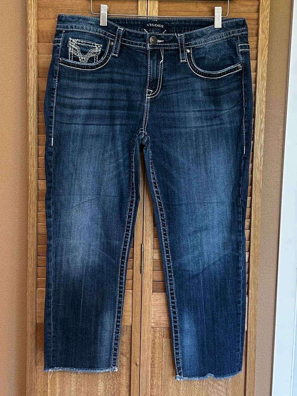 Vigoss Chelsea Capri Heritage fit blue jeans size S13/14 13 14 stretch